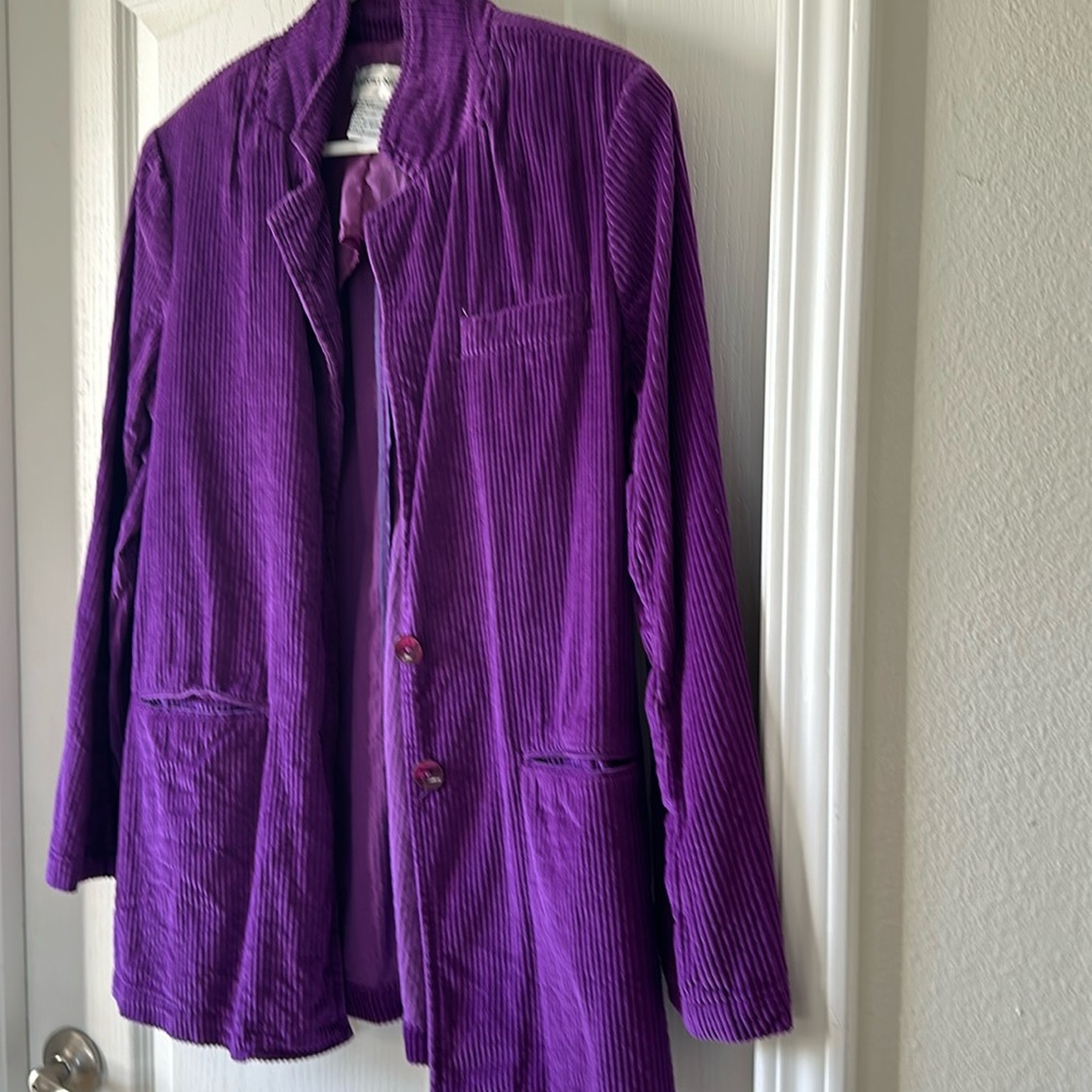 Newport News Jacket Purple Vintage Cotton size 8